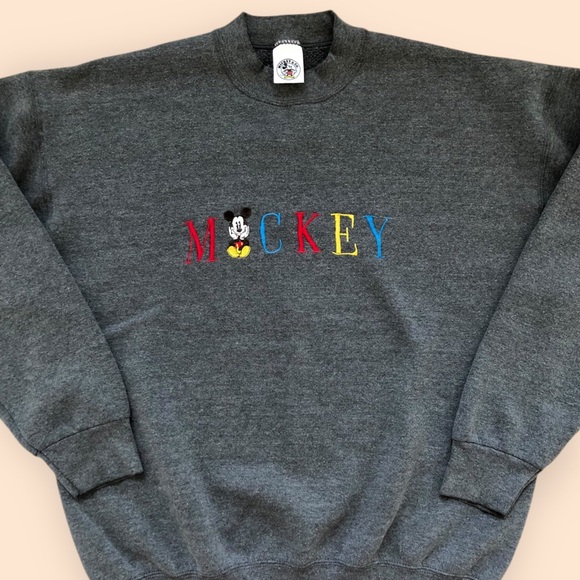 Vintage 90s Mickey & Co. Embroidered Mickey Mouse Crewneck Sweatshirt Unisex XL - Picture 2 of 8